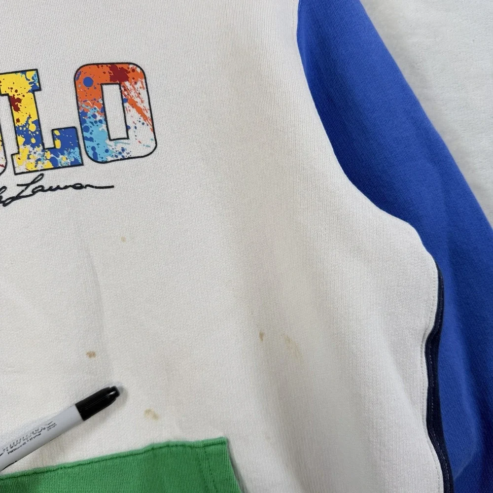 Polo Ralph Lauren Multicolor Pullover Hoodie Long Sleeve Logo Teen 18-20